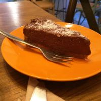 Chocolate cheesecake at Vegan Hippo in London