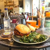 Delicious Jackfruit burger at Vegan Hippo in London