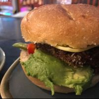 jackfruit burger!!! at Vegan Hippo in London