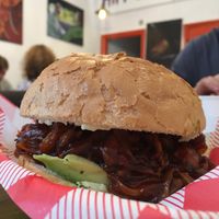 jack fruit burger  at Vegan Hippo in London