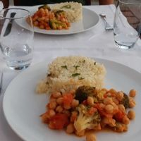 Vegetable stew with old fashion delucious rice at Pousadela in Amarante