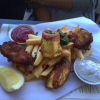 vegan fish & chips at Sebastian's Place in Chelsea