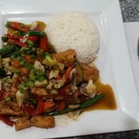 chilli lemon grass with tofu yum! at Yummy Noodle in Cairns