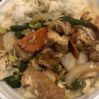 Vegan vegetables and rice with hoisin at Yummy Noodle in Cairns