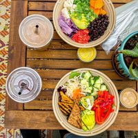 On the patio at Dobra Tea in Asheville