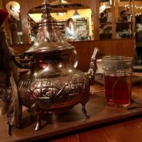 Moroccan mint tea service  at Dobra Tea in Asheville