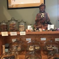 Buddha and the cookies.  at Dobra Tea in Asheville