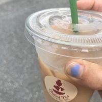 Iced chai with oat milk ☕️  at Dobra Tea in Asheville