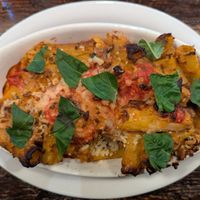 Vegan Eggplant Rigatoni at East Glisan Pizza Lounge in Portland