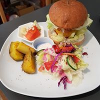 Delicious Chickpea burger! at MuYe - Mottainai in Kaohsiung