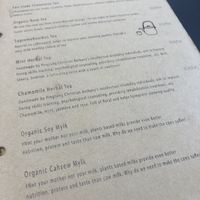 Part of the menu at MuYe - Mottainai in Kaohsiung