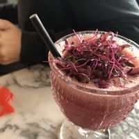 heart beets - beetroot, orange, lime, ginger, coconut water
 at Redemption - Chepstow in West London