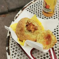 Arancini (riz, aubergine, tomate) at Arancinaglutenfree in Siracusa