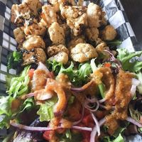 tahini cauliflower & side salad at Biker Jim's in Highlands Ranch