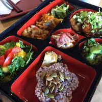 Chickpea Hamburg “Steak” Lg Bento at Tama Organic Life in Vancouver