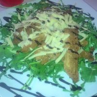 really nice rocket and mock chicken and veg cheese at LuNa Vegana in Salerno