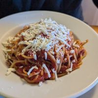 Spaghetti al Pomodoro with Violife cheese at Alexandra Ristorante in Ramsgate