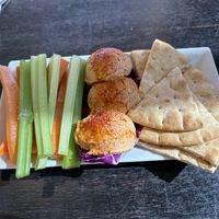 mediocre hummus and pita   at Half Moon Bay Brewing Company in Half Moon Bay