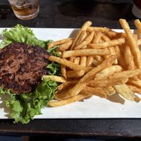 Beyond burger without bun  at Half Moon Bay Brewing Company in Half Moon Bay