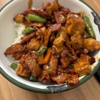 Barbecue stir fry tofu and mock pork.   at Thai Veggie Hutt in Hobart