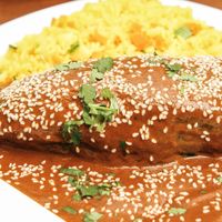 Vegan chile relleno at Bio-Organicos in Playa Del Carmen