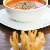 vegan tortilla soup at Bio-Organicos in Playa Del Carmen