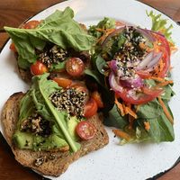 Avocado toast  at Bio-Organicos in Playa Del Carmen