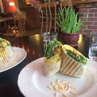 Vegan breakfast burritos...so good! at Grindhaus Cafe in Buffalo