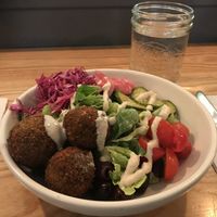 Fabulous falafel salad at Eli's Kitchen in Warren