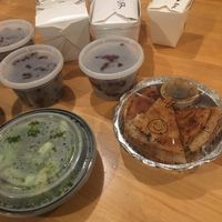 Vegan BBQ Boneless Ribs, Scallion Pancakes, Veg Fried Rice, & Veg Lomein at China Garden  in Rye