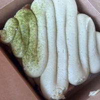 Vegan matcha strawberry rolls   at Citizen Cafe and Bakery in Saskatoon