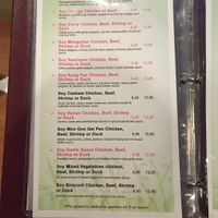 Vegan menu at Tsing Tao in Boulder