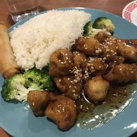 Vegan sesame chicken  at Tsing Tao in Boulder
