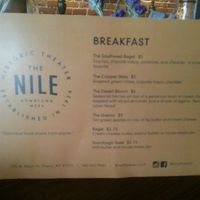 Breakfast menu at The Nile in Mesa