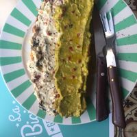 Avocado and cheese tosta at La Bicicleta in Cordoba