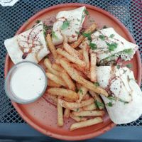 fries and falafel wrap at Mr Falafel in Maribor