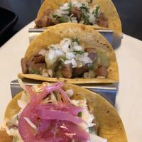 2 chikin tacos and one fish(gardein)taco at Hussong's Cantina - Boca Park in Las Vegas