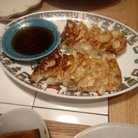 Veg gyoza! at Merrymomo in Osaka