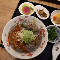 Vegan rame lunch set  at Merrymomo in Osaka