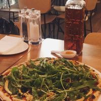 Vegan pizza at KM20 in Moscow