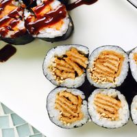 inari and sweet potato rolls  at Sushi 86 in Cleveland