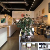 Interior from counter to kitchen   at Rawtopia Living Cuisine and Beyond in Millcreek