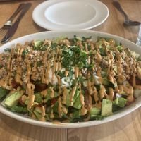 Wow; this taco salad was huge and so yummy! Lots of variety, crunch, and flavor  at Rawtopia Living Cuisine and Beyond in Millcreek