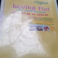 Menu at Loving Hut in Addis Ababa