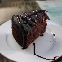 Chocolate cake. at Loving Hut in Addis Ababa