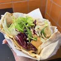 Falafel with Hummus and peanut sauce   at Vegi in Stuttgart