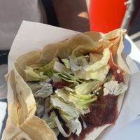Falafel with Aubergine in tomato sauce and tahini   at Vegi in Stuttgart