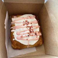 Strawberry poptart - this picture doesn’t do its enormous size justice.   at Lovin' Spoonfuls in Tucson