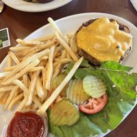 Route 66 Burger with fries  at Lovin' Spoonfuls in Tucson