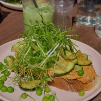 Toast with Hummus at Urban Bistro in Bratislava
